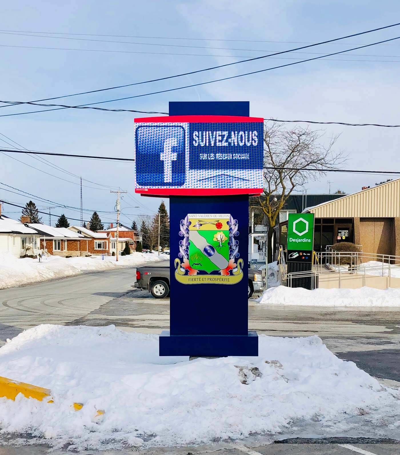 Digital sign for the Town of St-Valérien-de-Milton, Quebec